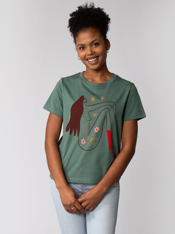 Maglietta 'Love And Flex' di Watapparel in verde: frontale