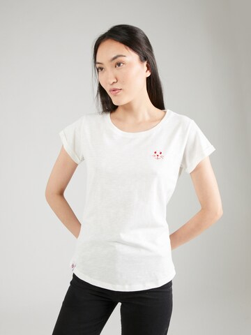 Derbe T-shirt 'Robbenschnute' i vit: framsida