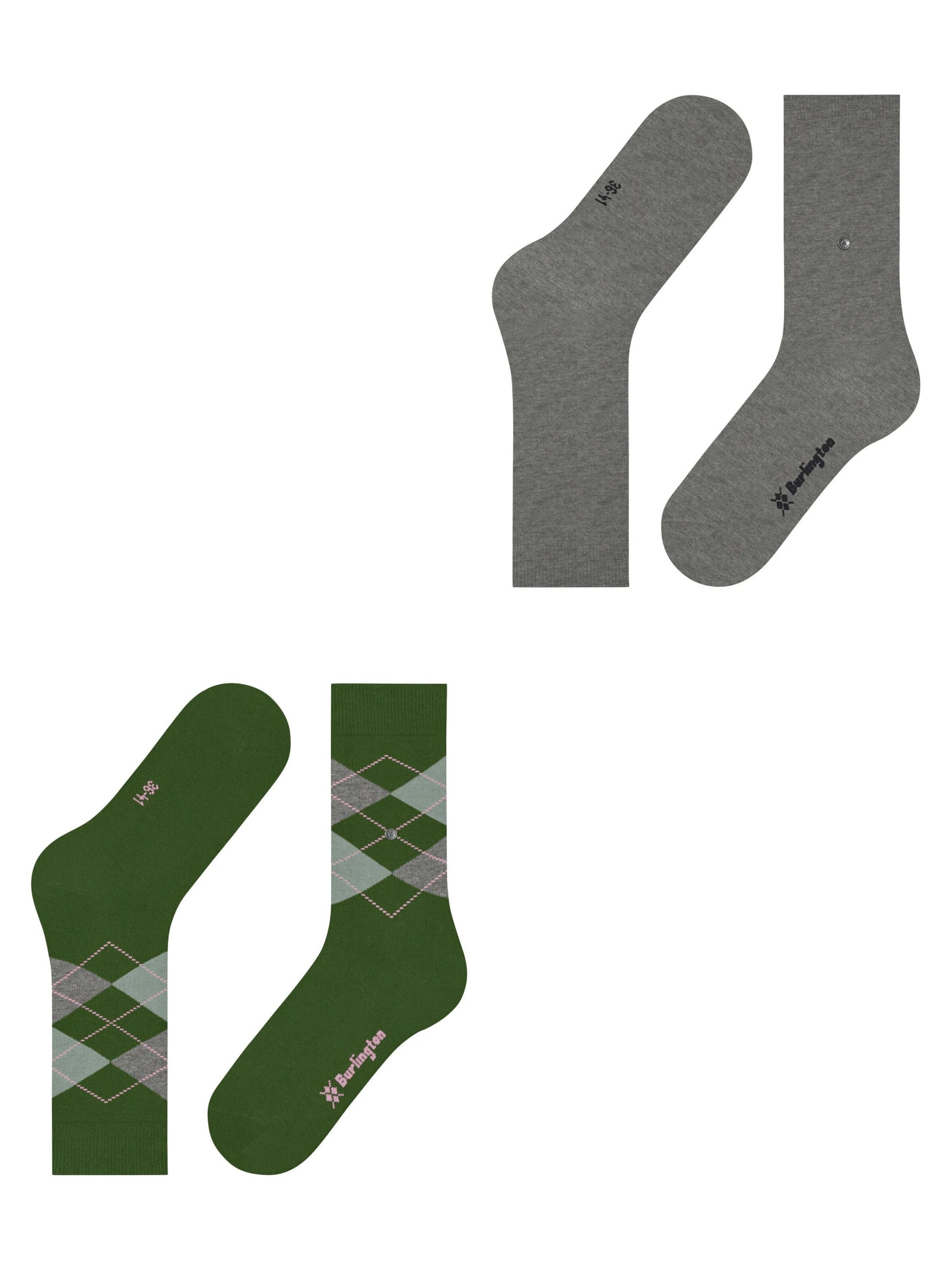 BURLINGTON Socken 'Everyday Mix 2-Pack'‌‌‌‌‌‌ in Grün