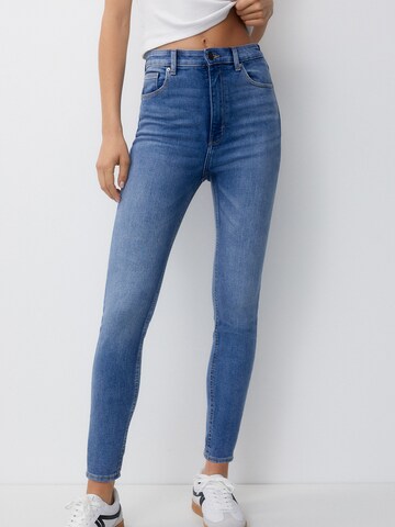 Pull&Bear Skinny Jeans in Blauw: voorkant