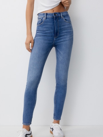 Pull&Bear Skinny Jeans in Blue: front