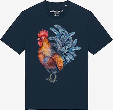 Maglietta 'Grimmiger Gockel' di Watapparel in blu: frontale