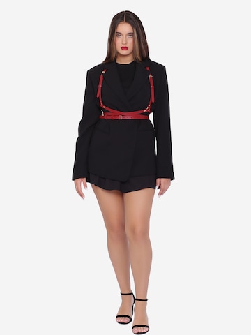 Haute Cuir Bælte 'Slim Double Belt Harness' i rød