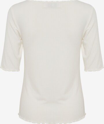 Cream T-shirt 'Ribba' i vit
