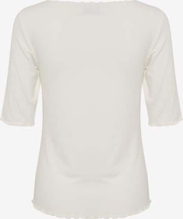 Cream T-shirt 'Ribba' i vit