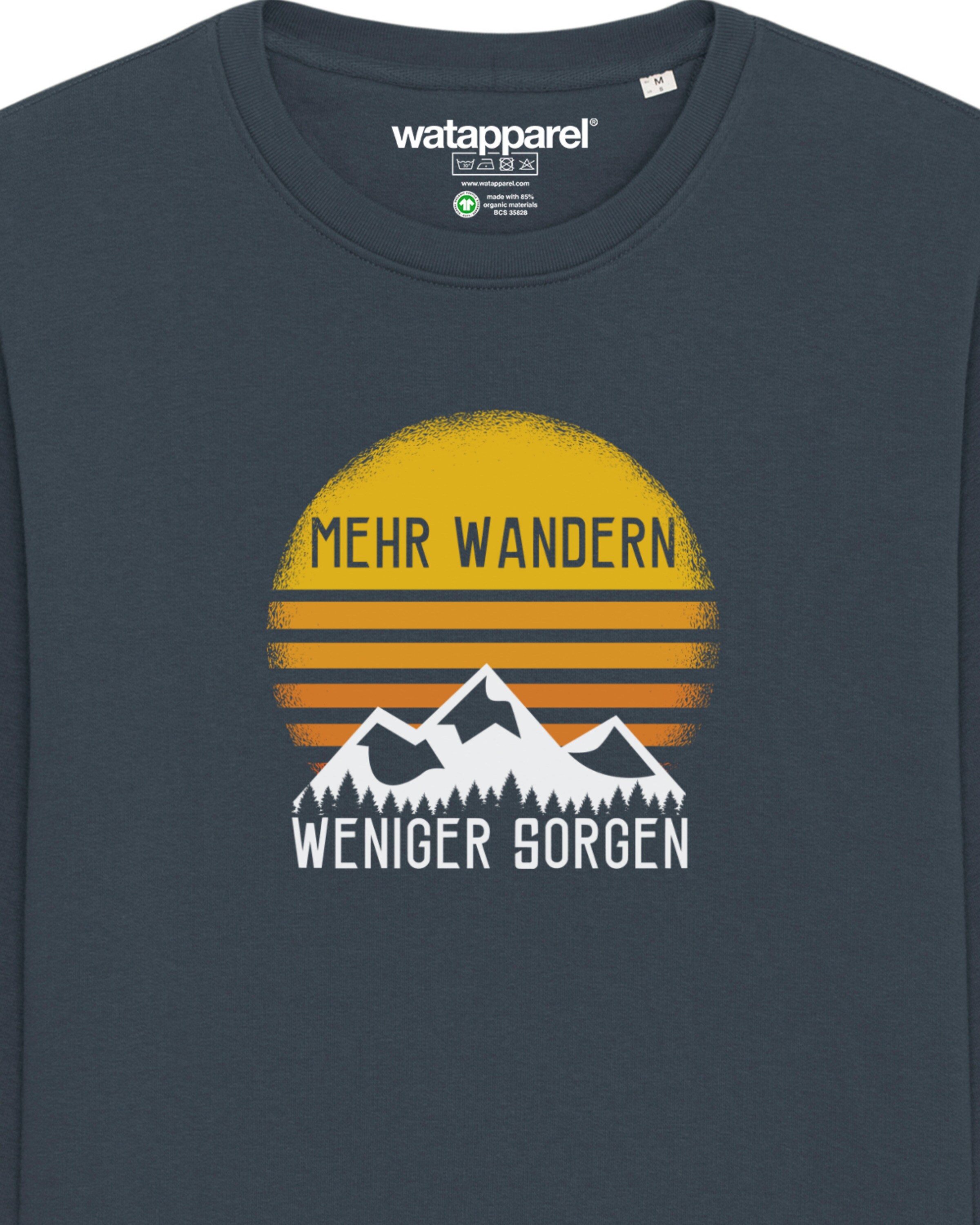 Sweat-shirt ' Mehr Wandern ' Watapparel en gris