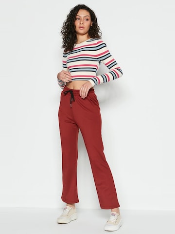 Wide Leg Pantalon C&City en rouge : devant