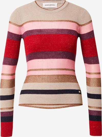 Sonia Rykiel Sweter w kolorze brąz / fioletowy / różowy pudrowy / czerwonym, Podgląd produktu