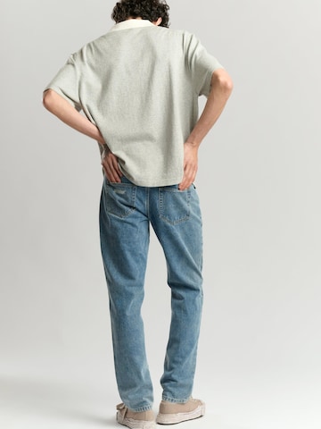 Mansour Sweatshirt 'Jacquard Knitted Polo' in Grau