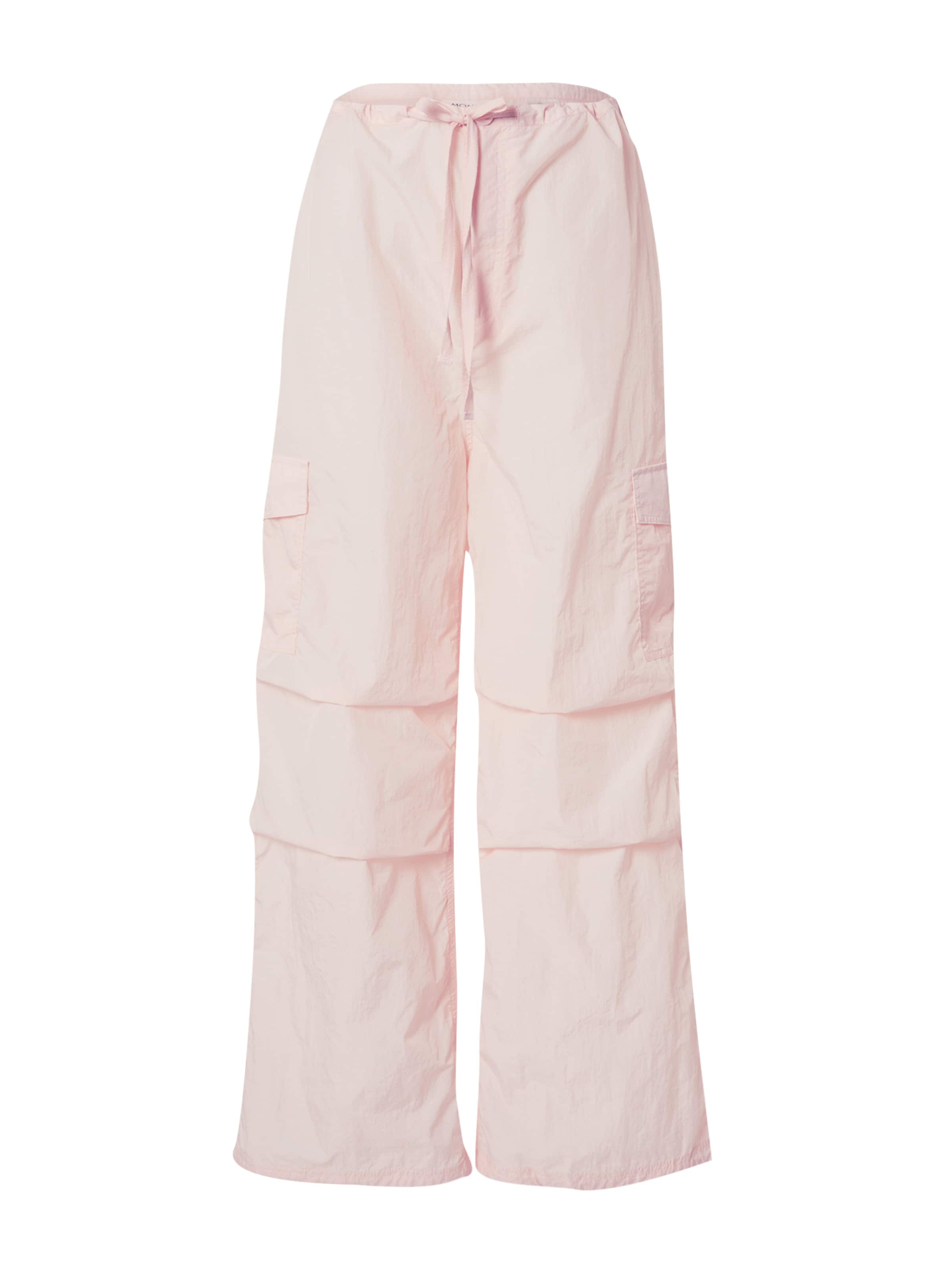Loosefit Pantalon cargo Monki en rose : devant
