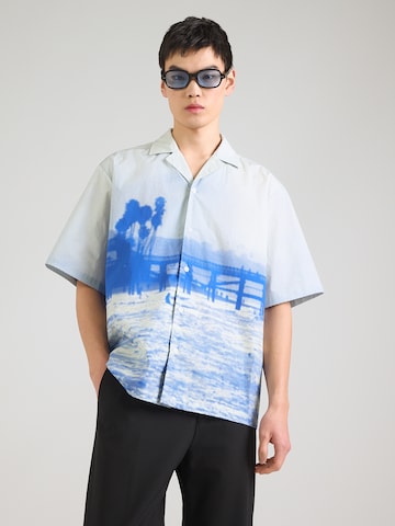 HUGO Regular fit Button Up Shirt 'Eligino' in Blue: front