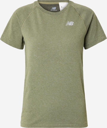 T-shirt fonctionnel new balance en vert : devant