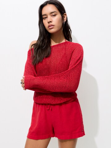 Pull-over Pull&Bear en rouge : devant