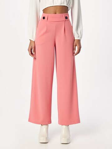 JDY Wide leg Pleat-Front Pants in Pink: front