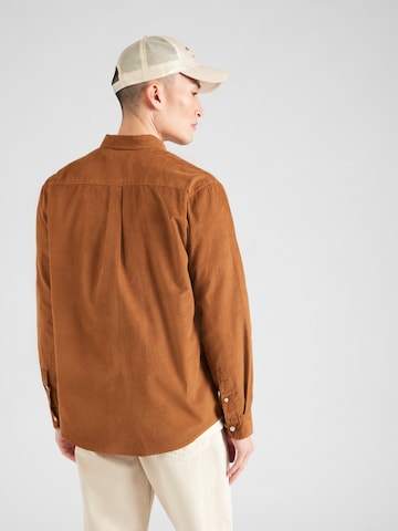 JACK & JONES Средняя посадка Рубашка 'JJECLASSIC' в Коричневый