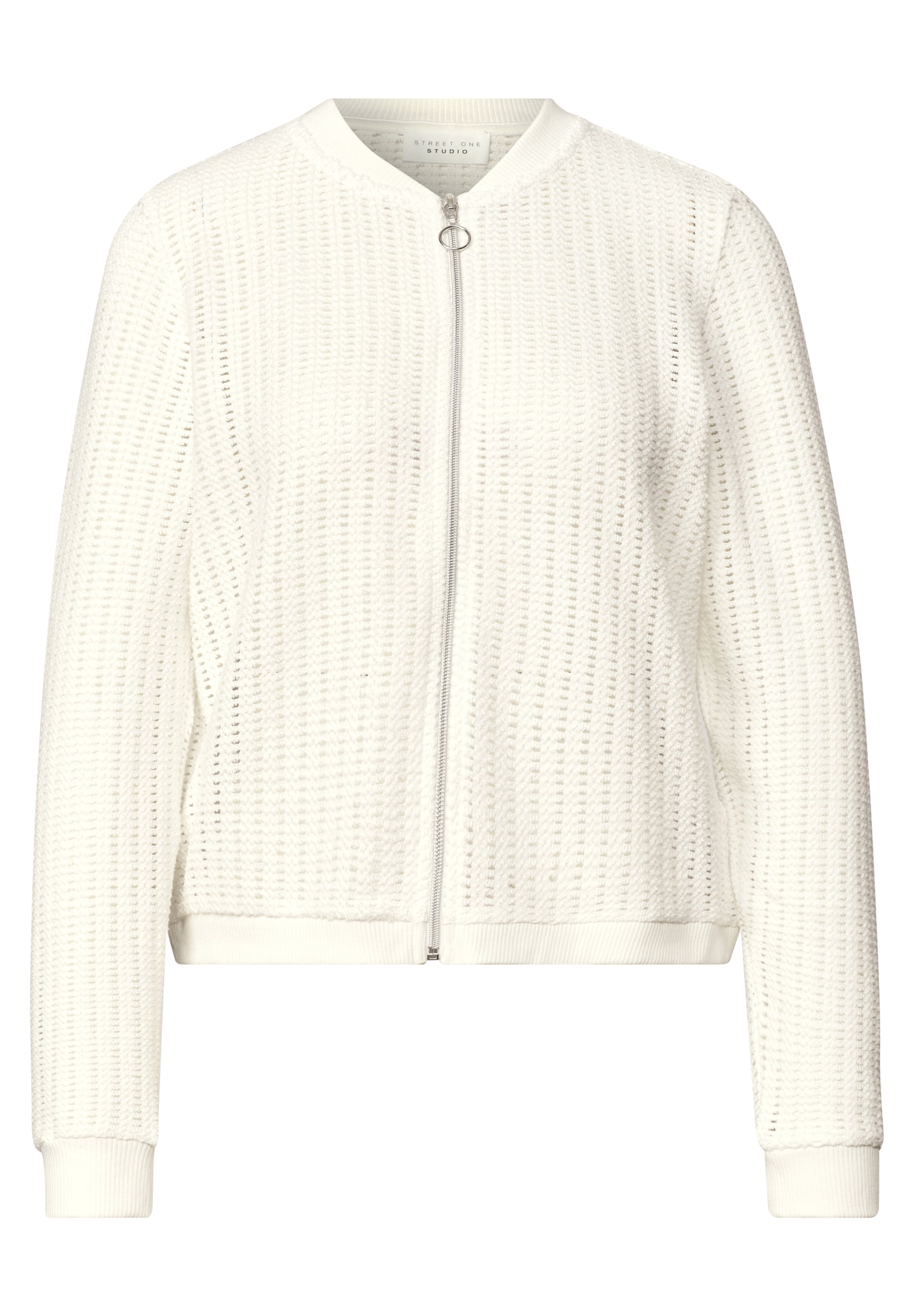 Street One Studio Knit Cardigan in White: front