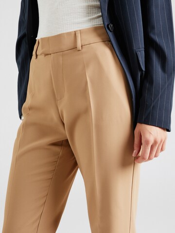 MOS MOSH Regular Trousers with creases in Beige