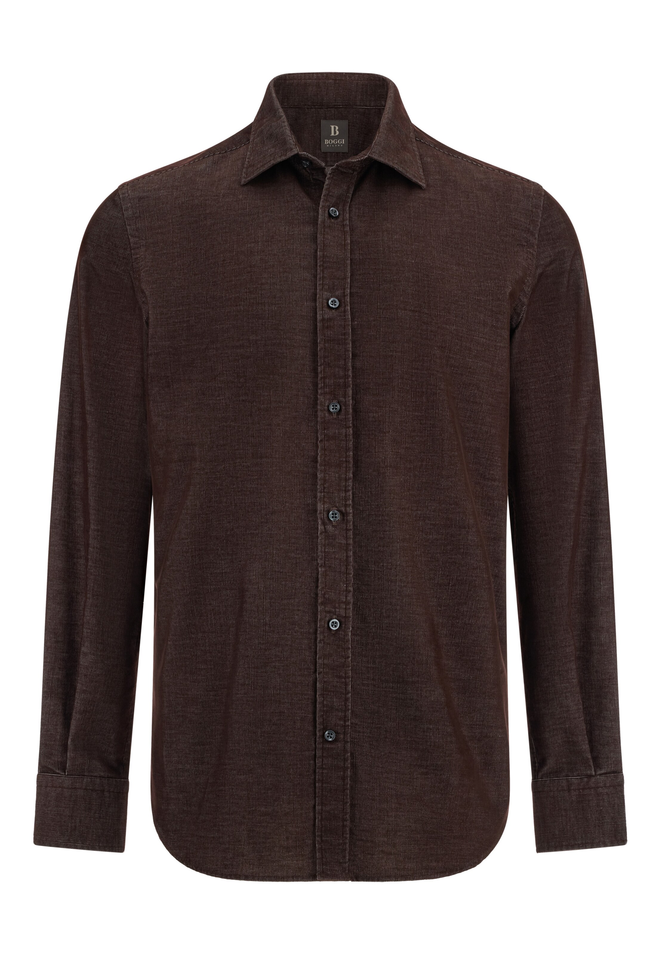 Boggi Milano Overhemd in Bruin: voorkant