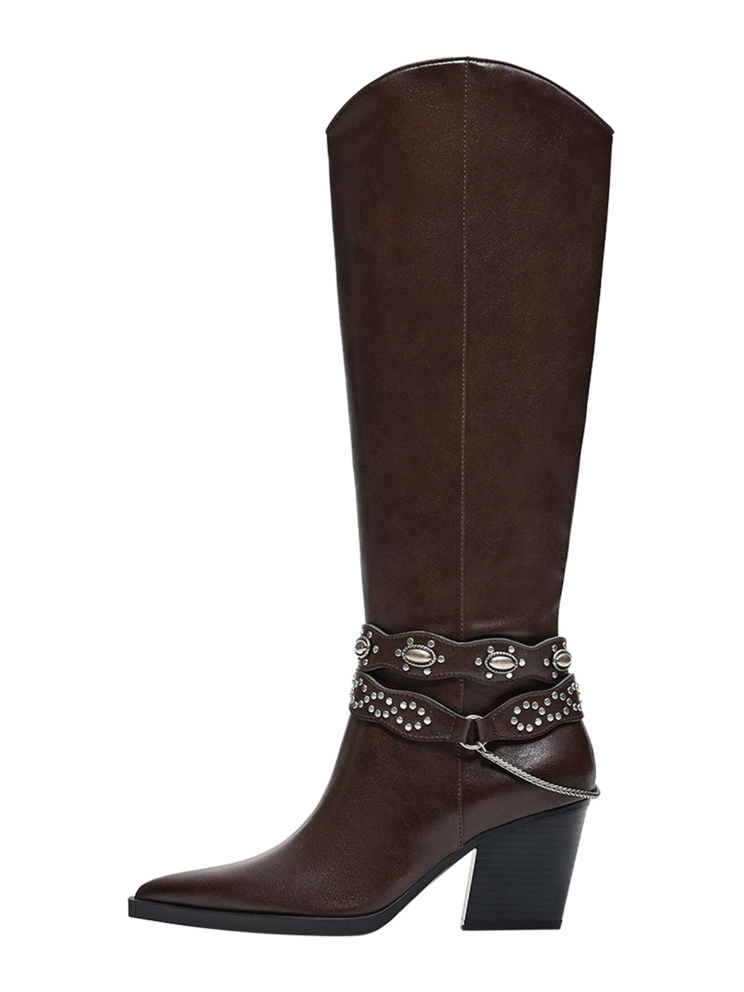 Bershka Buty kowbojskie w kolorze brązowy