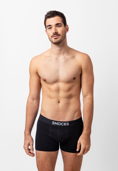 SNOCKS Boxershorts in grau / schwarz / weiß, Modelansicht