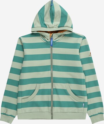 FINKID Zip-Up Hoodie 'LAIVA' in Green: front