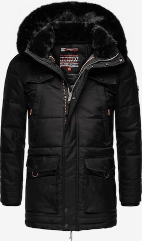 NAVAHOO Winter Jacket 'Luaan' in Black: front