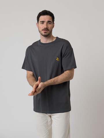 Bavarian Caps Shirt 'Peanuts: Ned mit mir' in Grey: front