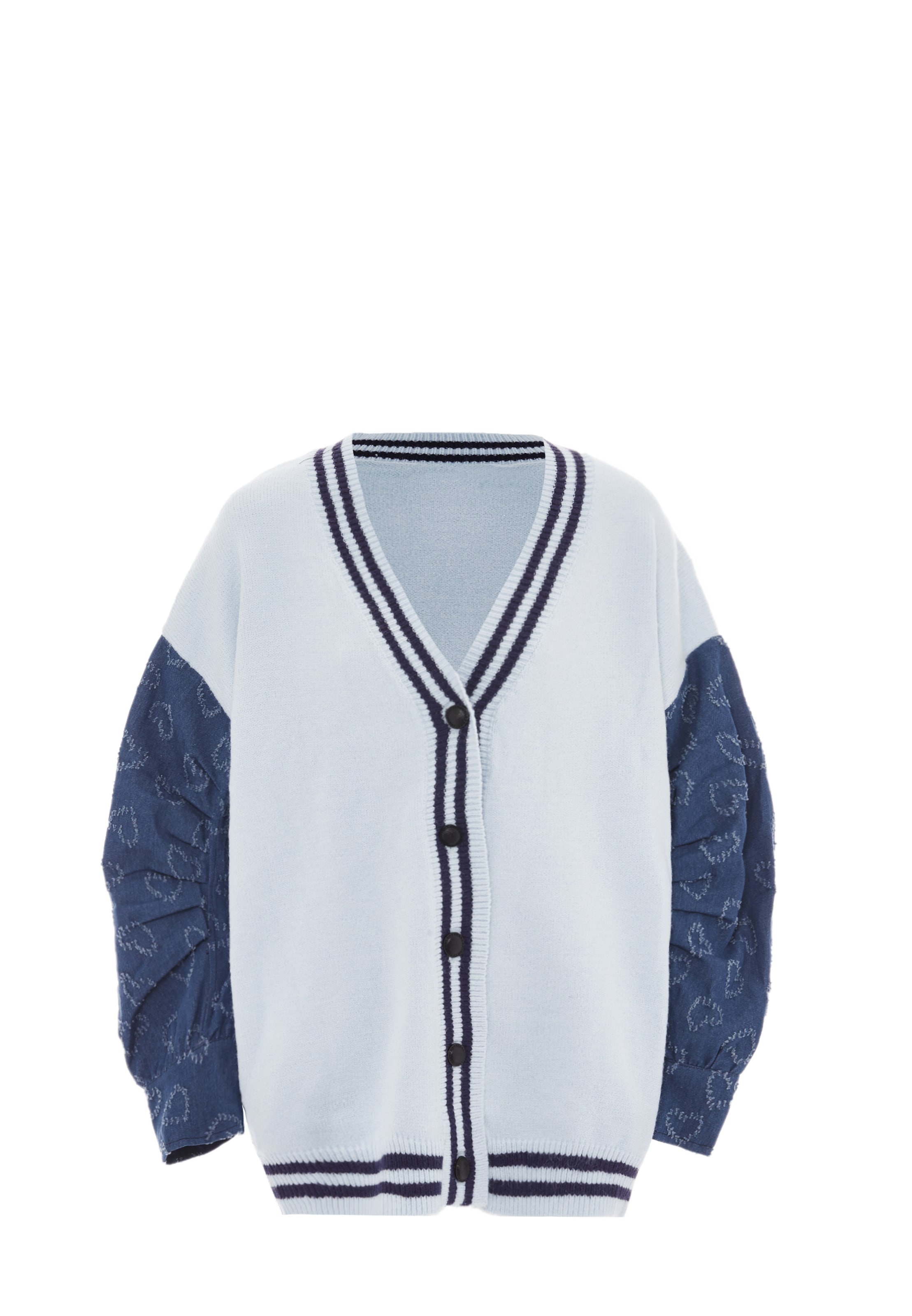 SANIKA - Casaco de malha em azul: frente