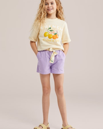 WE Fashion Loosefit Broek in Lila