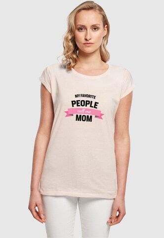Maglietta 'Mothers Day - My Favorite People Call Me Mom' di Merchcode in rosa: frontale