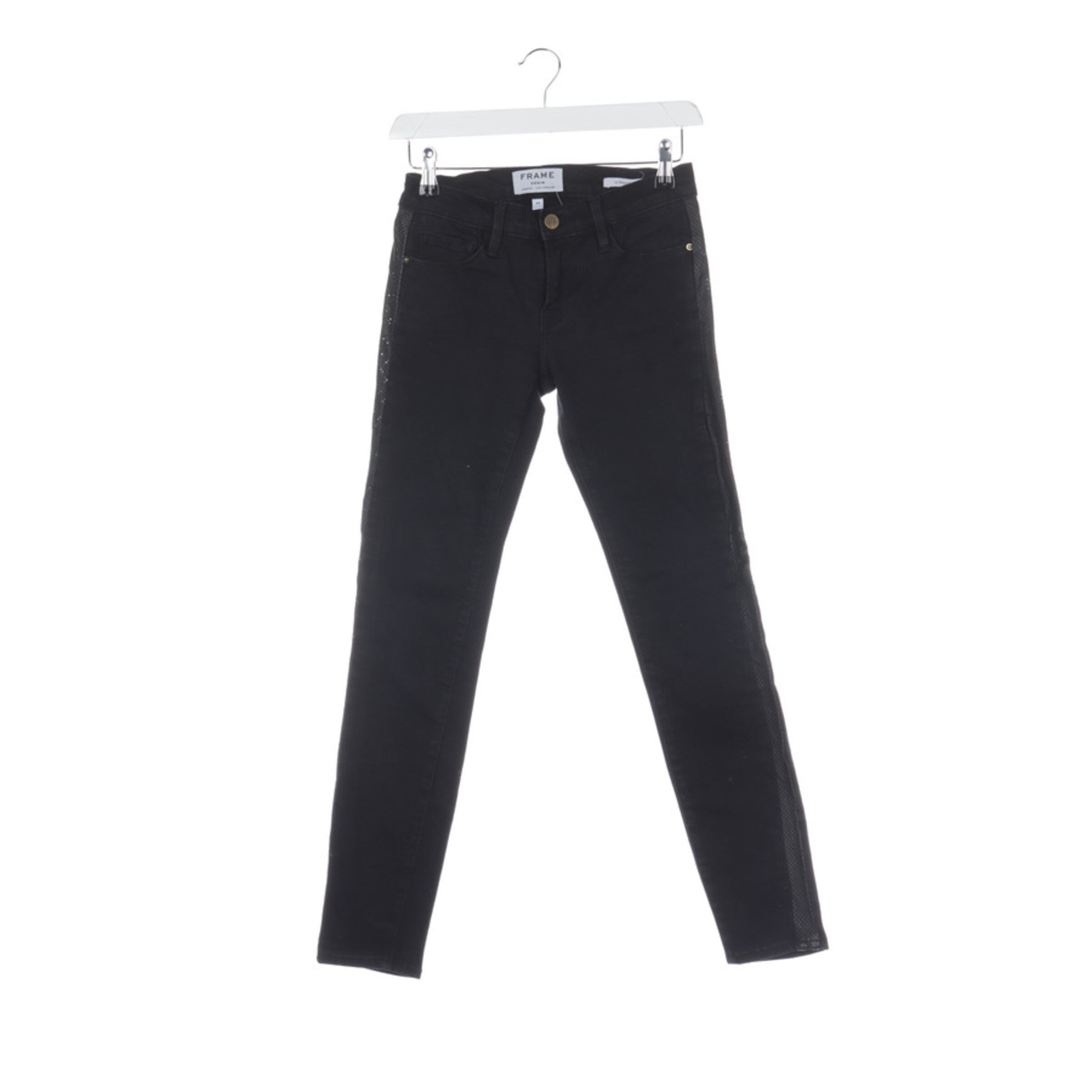 FRAME Jeans in 24 in Black: front