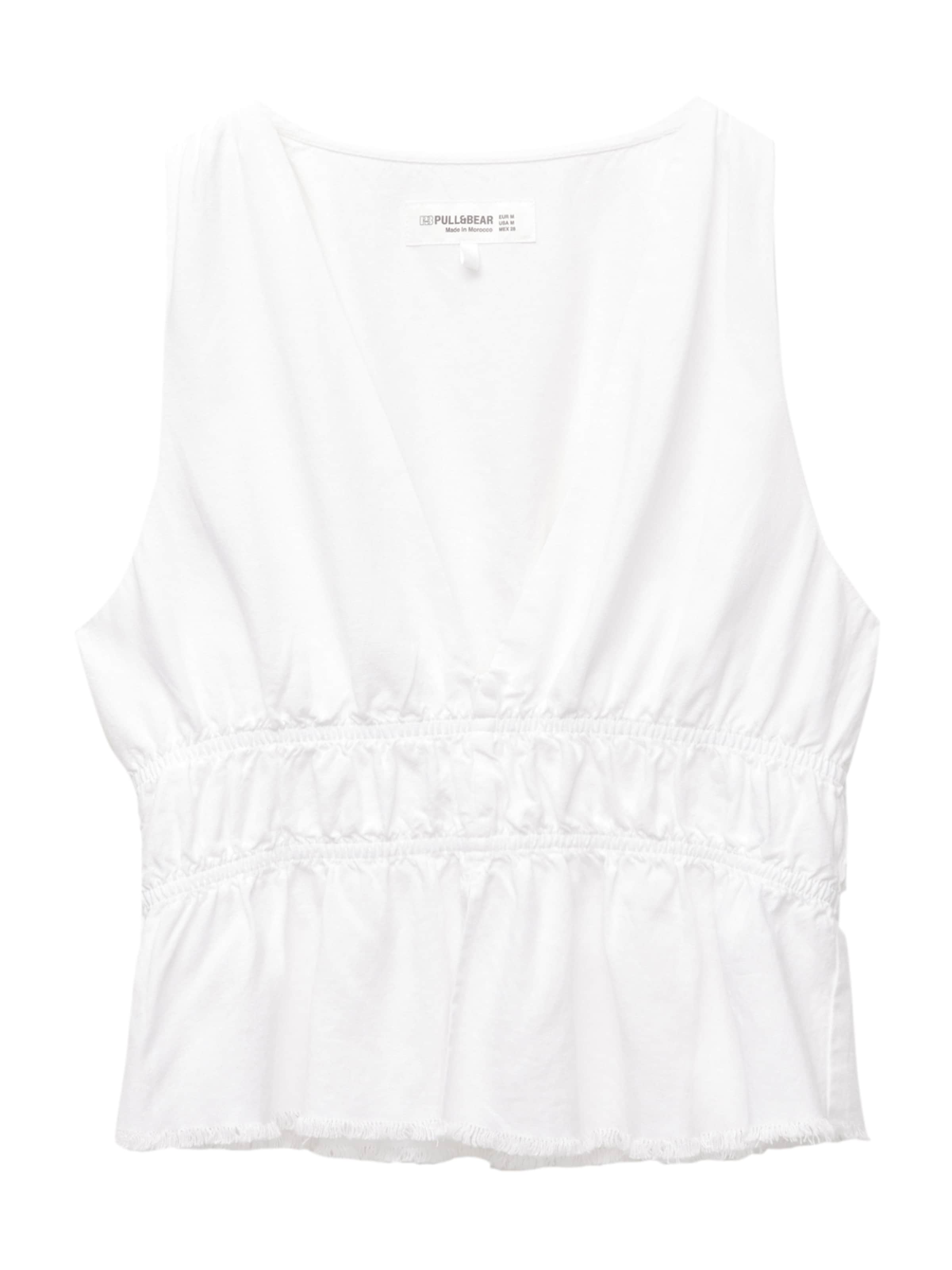 Pull&Bear Top w kolorze biały: przód