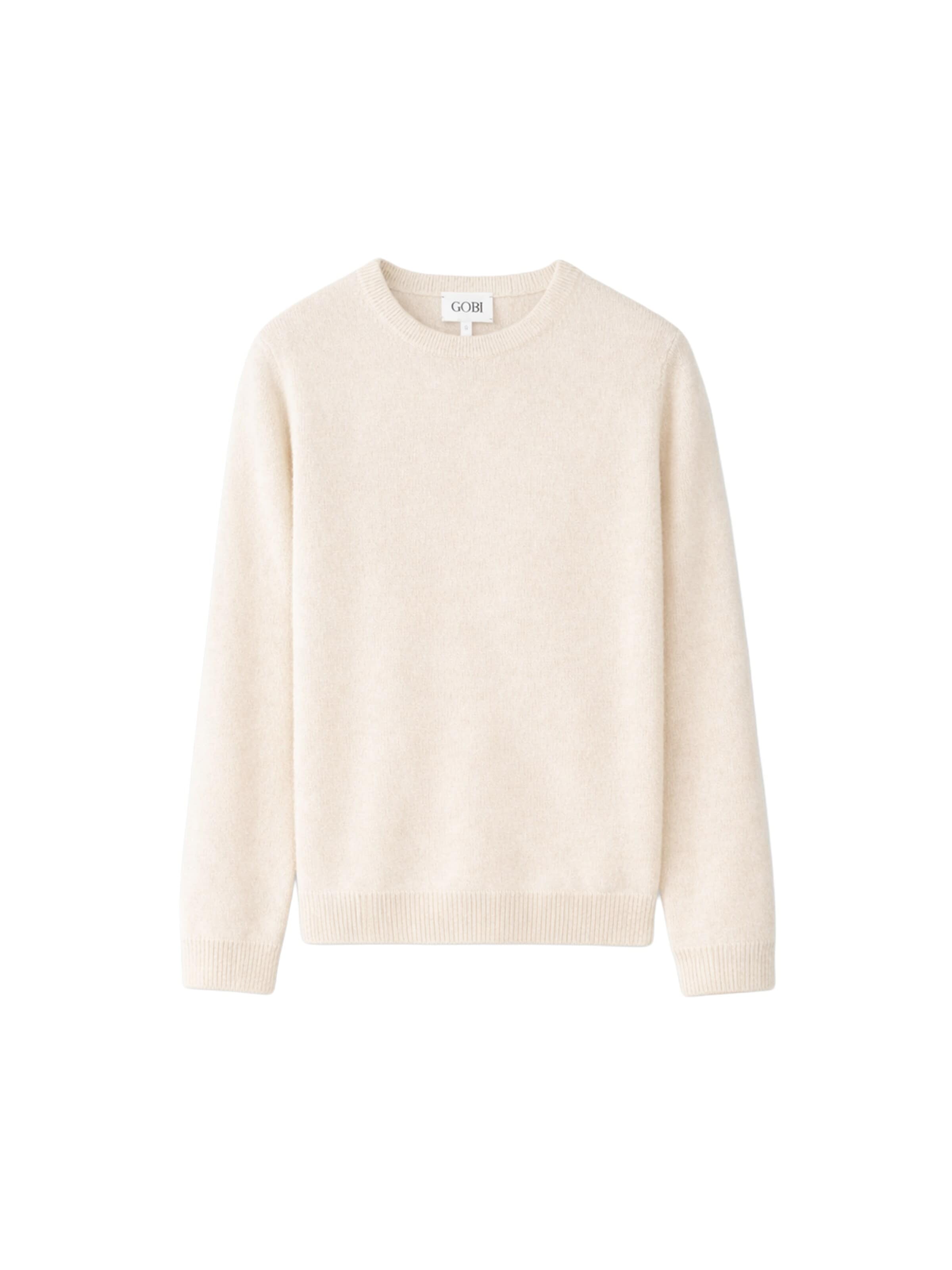 GOBI Cashmere - Jersey 'Women's Essential Cashmere Crewneck Sweater' en blanco: frente