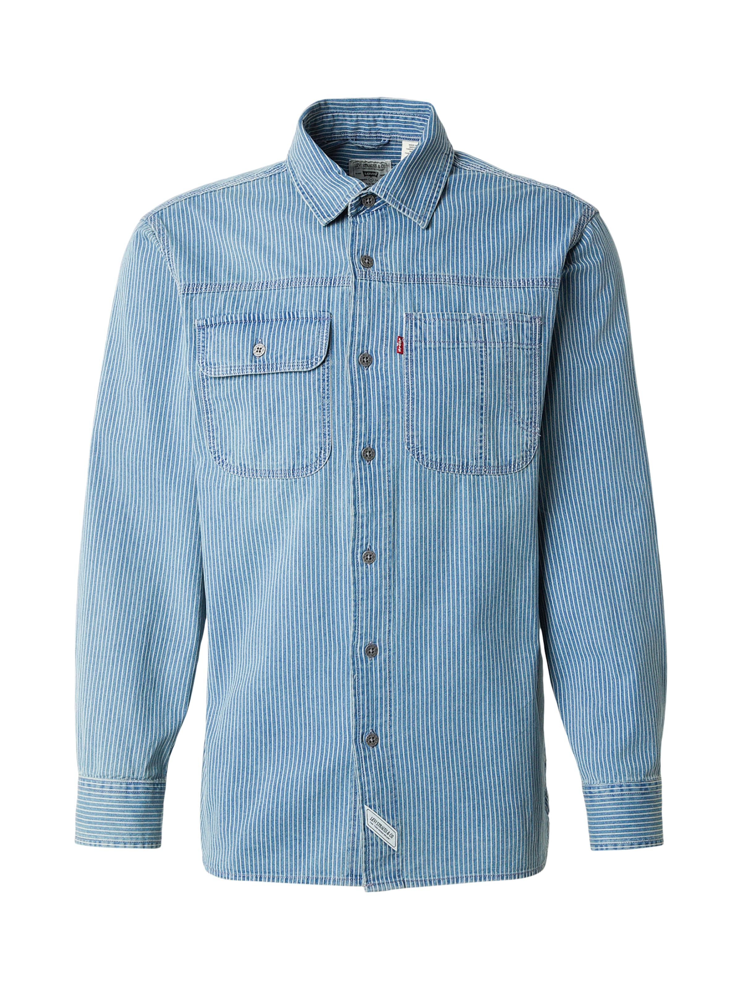 LEVI'S ® Overhemd 'AUBURN WORKER' in de kleur Blauw denim / Wit, Productweergave