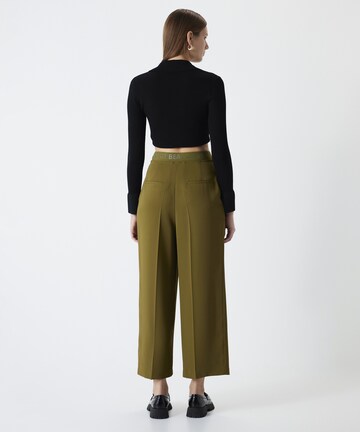 Ipekyol Wide leg Pleat-Front Pants in Green