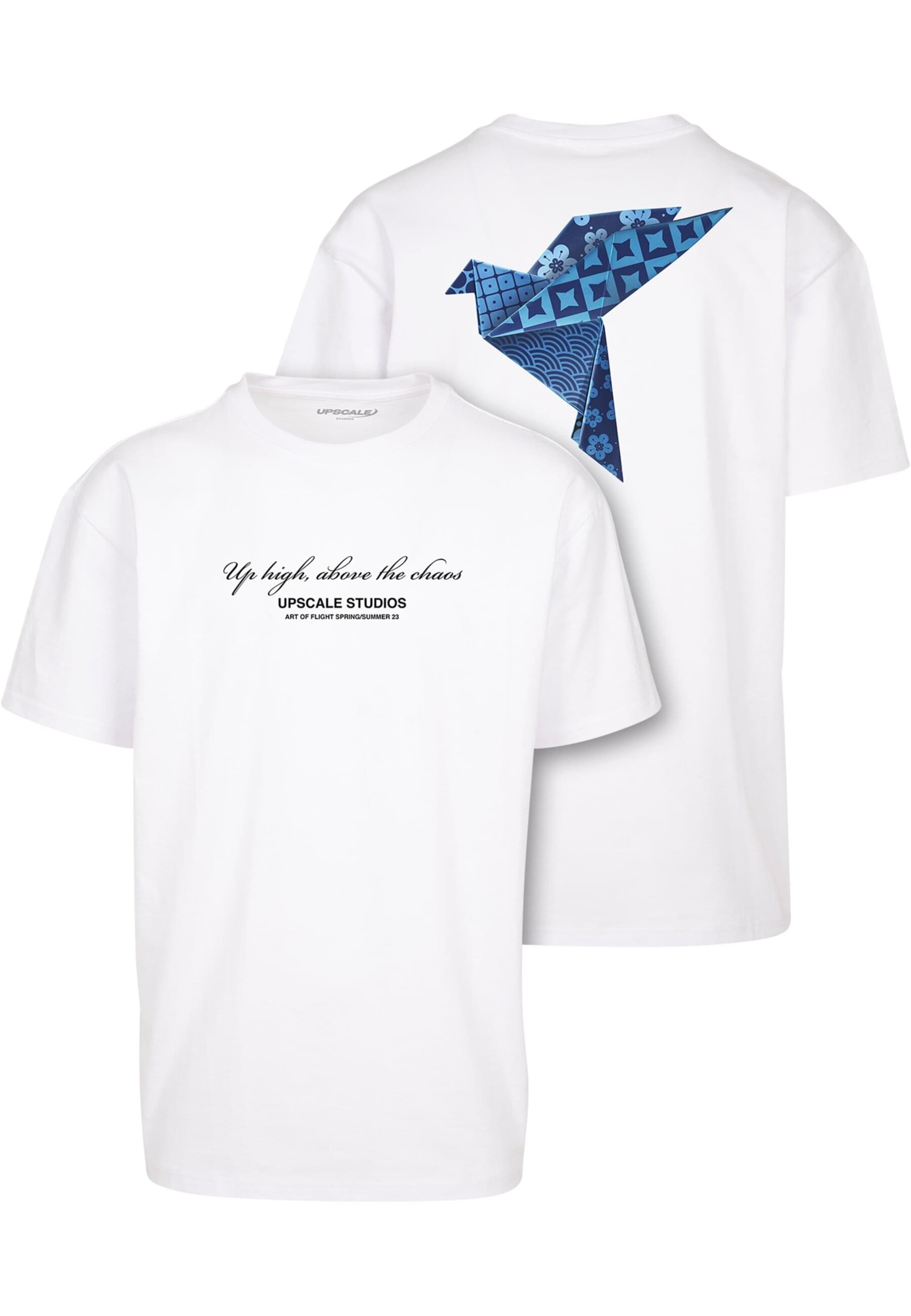 MT Upscale T-Shirt 'Paperbird' in Weiß: Vorderseite