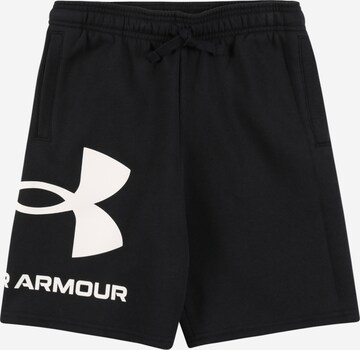 UNDER ARMOUR Regular Workout Pants 'Rival' in Black: front