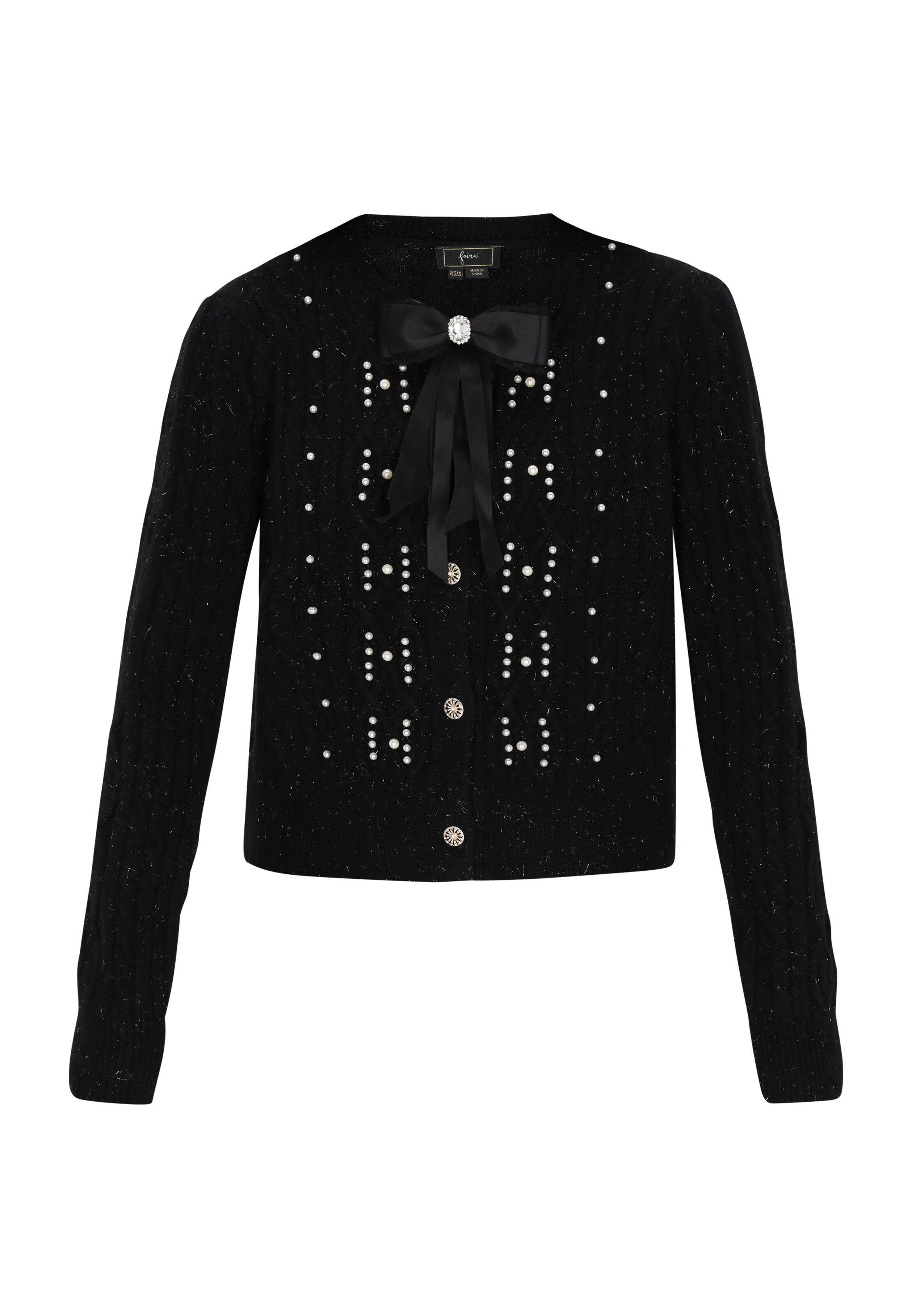 fainaKardigan - crna boja: prednji dio