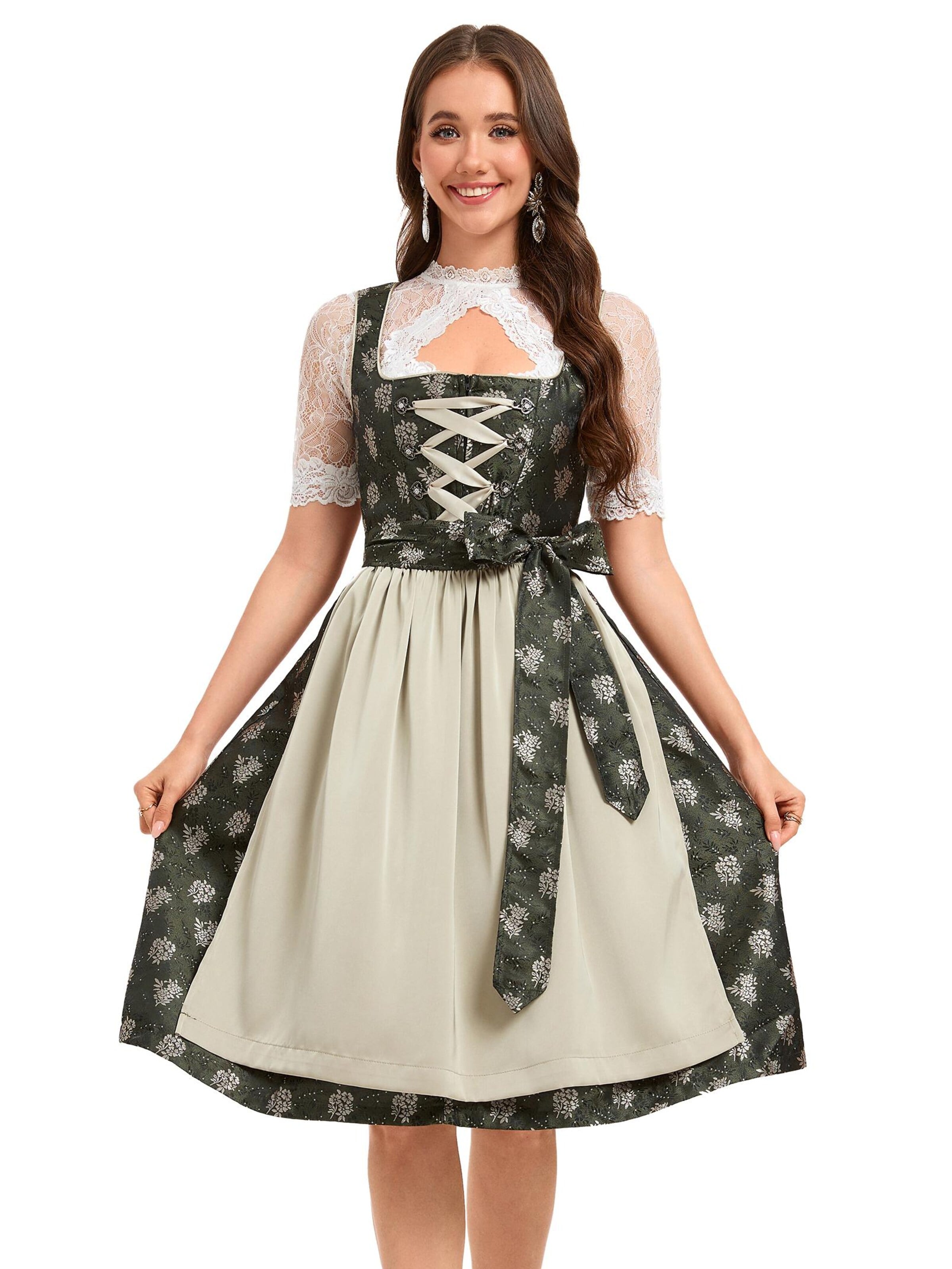 Yesfashion Dirndl‌‌ in Grün: Vorderseite