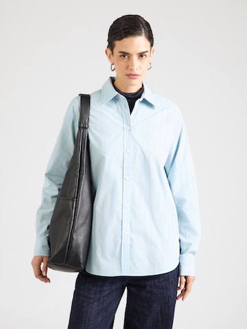 Calvin Klein Jeans Блуза в синьо: отпред
