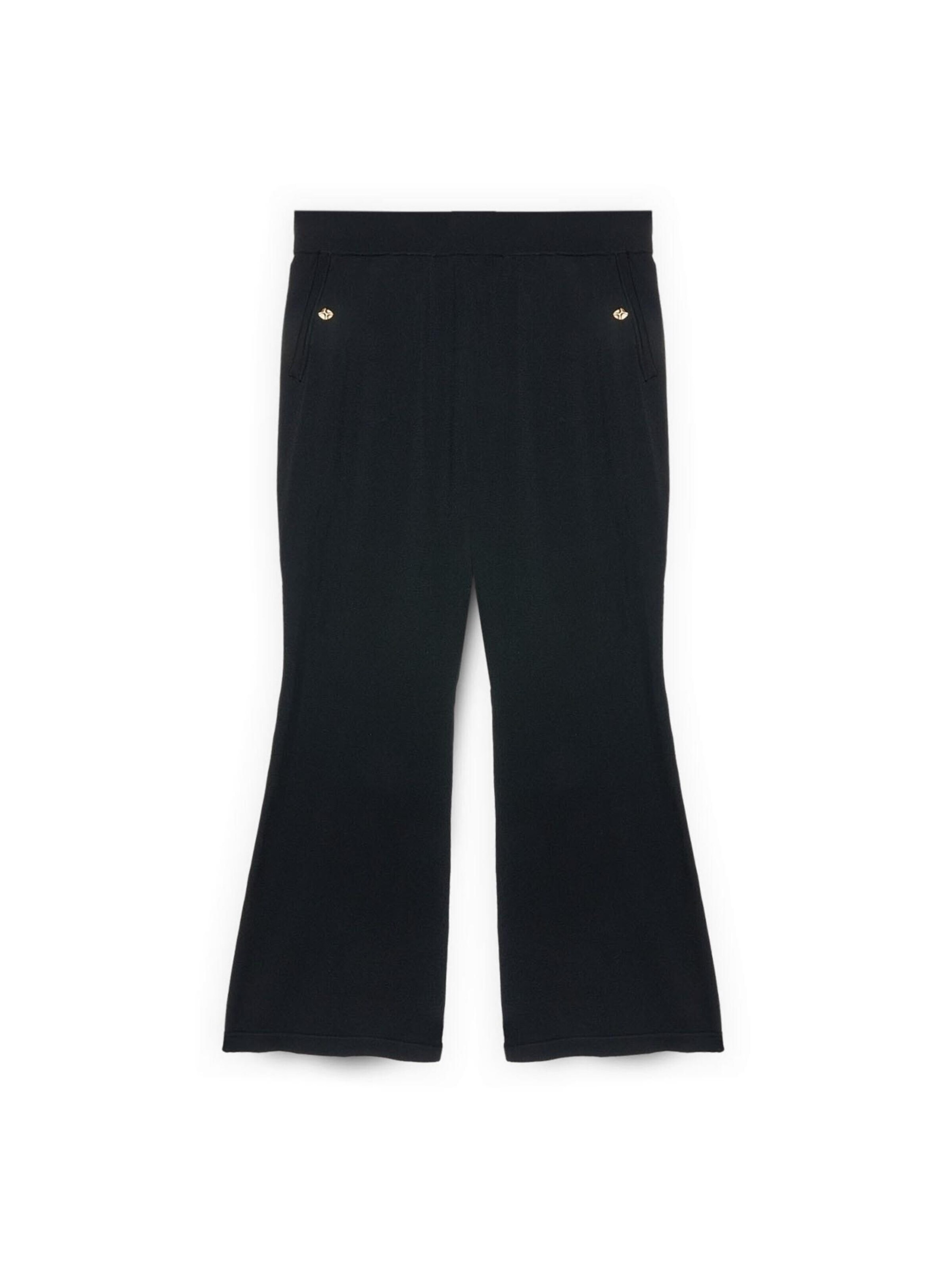 Flared Pantaloni di Fiorella Rubino in nero: frontale