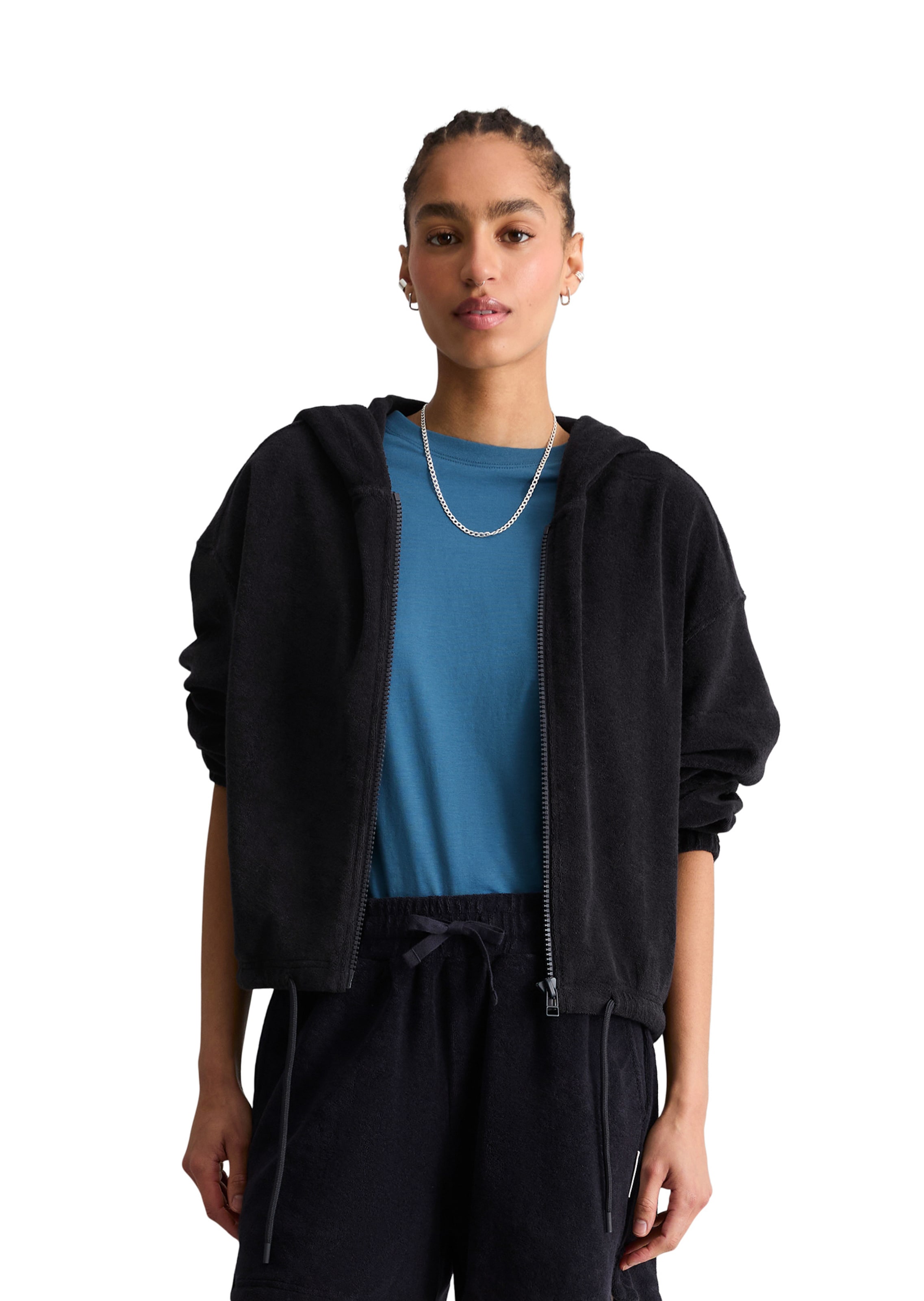 Marc O'Polo DENIM Sweatvest in Blauw: voorkant