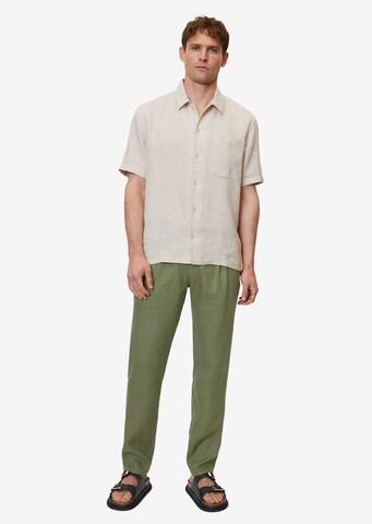 Marc O'Polo Regular Pleat-Front Pants 'OSBY' in Green