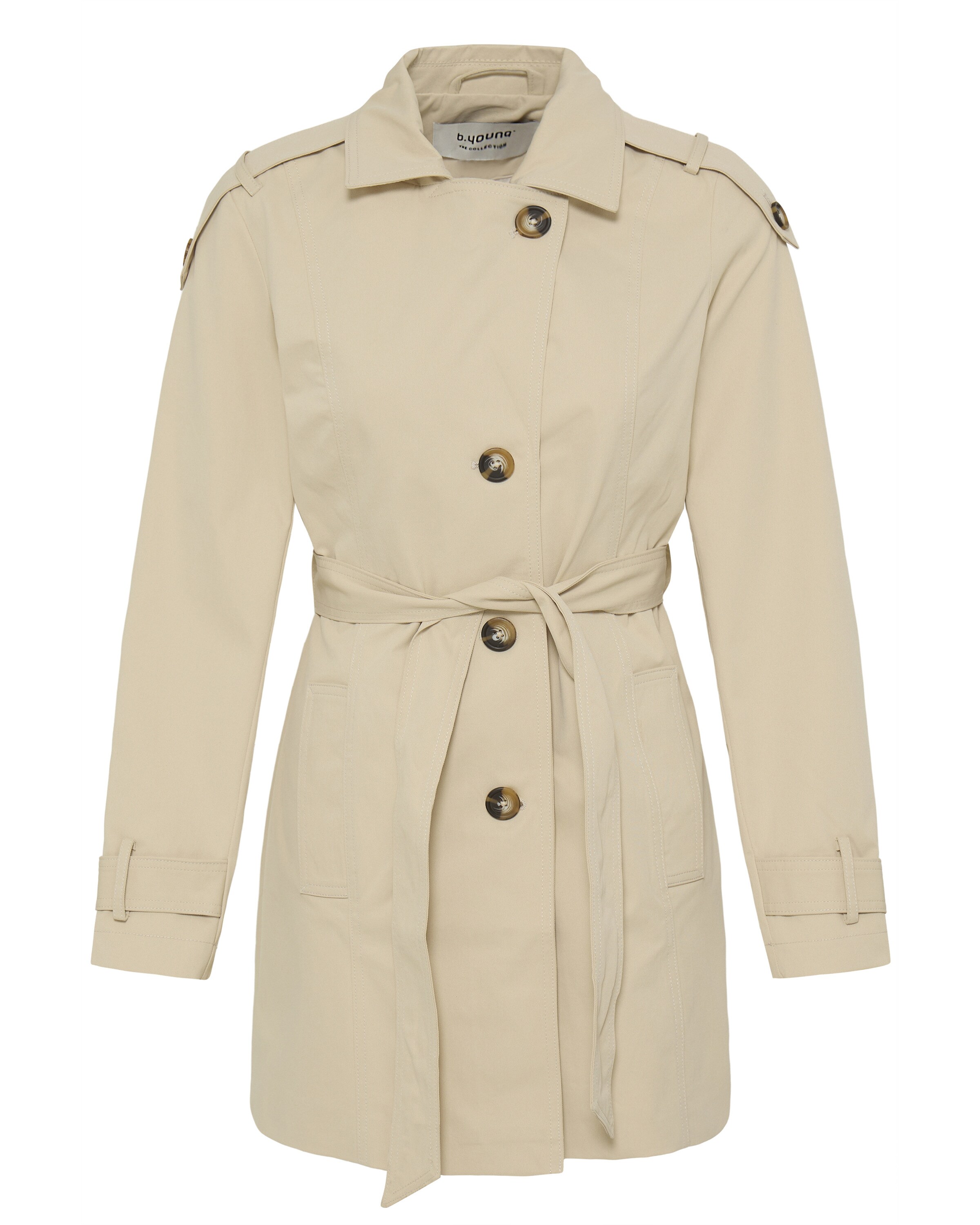 Manteau mi-saison 'AMONA' b.young en beige : devant