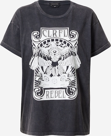 Colourful Rebel Shirt 'Art Eagle' in Grey: front