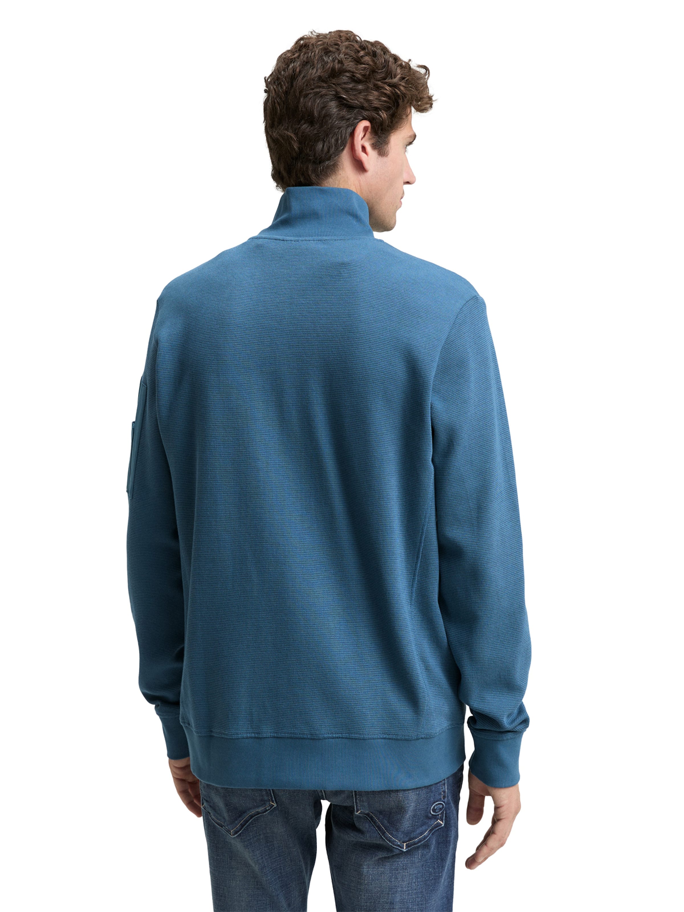 TOM TAILOR Sweatjacke in Blau