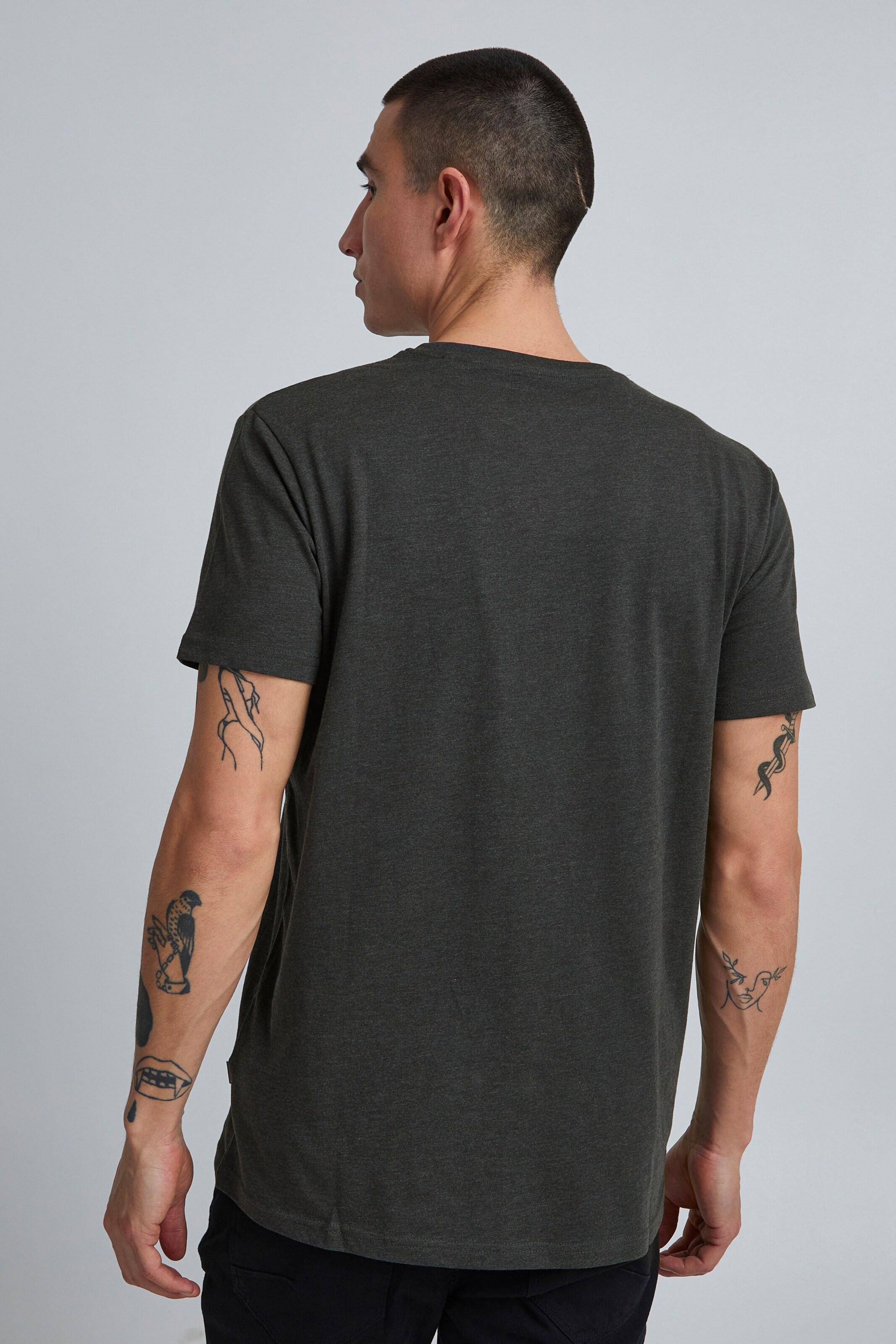 Männer Große Größen  Solid T-Shirt 'Rock Organic' in Dunkelgrau - KF67723