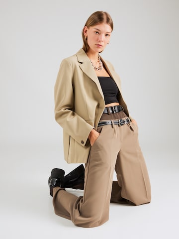 Nasty Gal Wide leg Trousers with creases in Beige