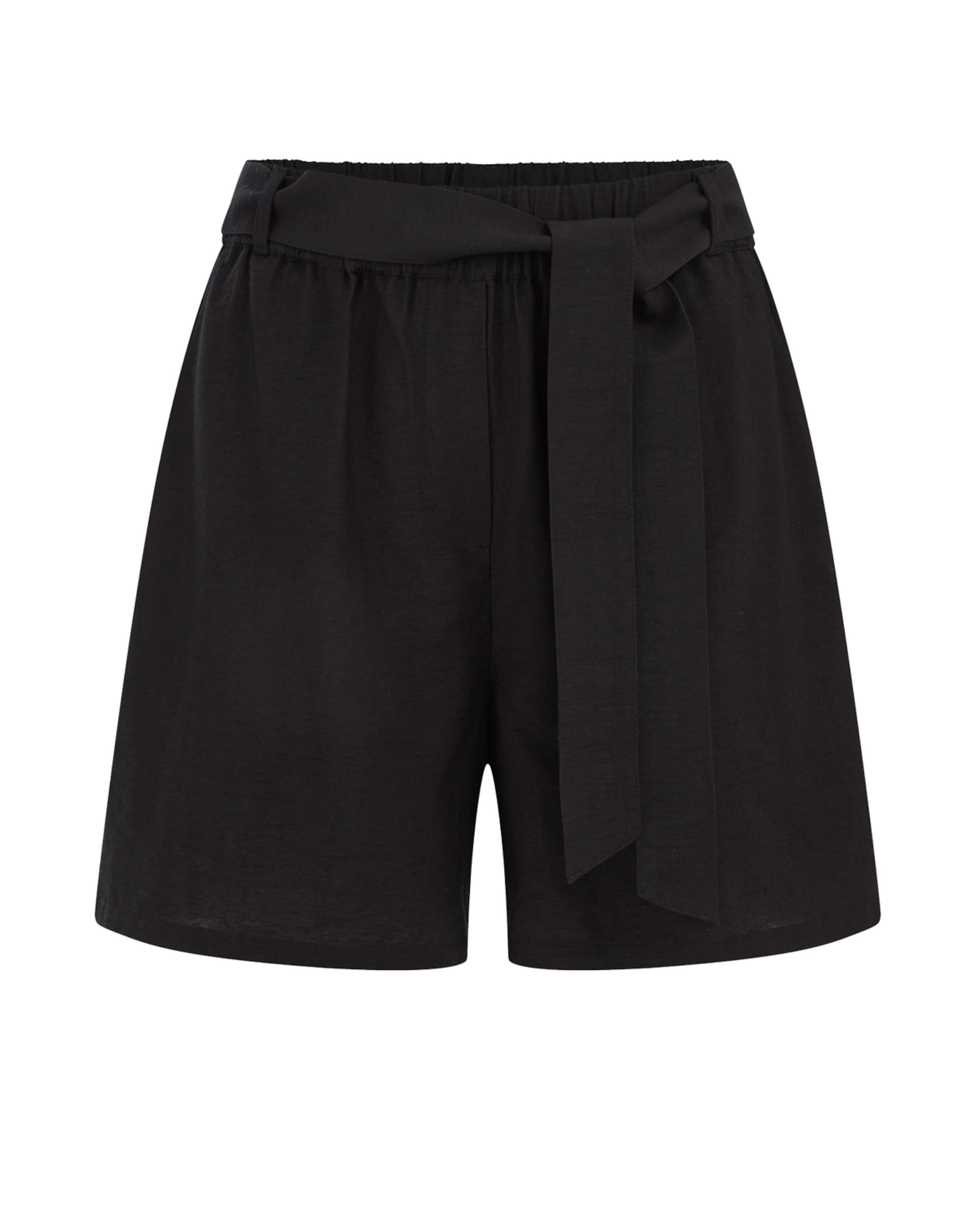 WE Fashion Ohlapna forma Hlače | črna barva: sprednja stran