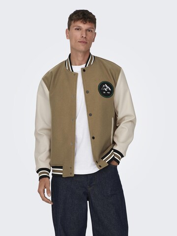 Only & Sons Between-season jacket in Beige: front